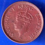 BRITISH INDIA 1939 BOMBAY MINT  GORGE VI KING 1/12 ANNA COPPER COIN ANH1959