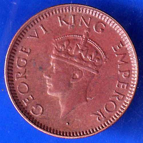 BRITISH INDIA 1939 BOMBAY MINT  GORGE VI KING 1/12 ANNA COPPER COIN ANH1959
