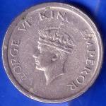 British India 1947 George vi king one rupee BOMBAY MINT coin ANH2660