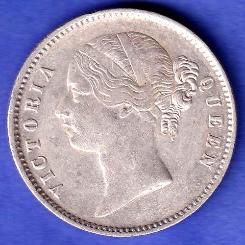 EAST INDIA COMPANY 1840 CONTINIOUS LEGEND VICTORIA QUEEN 1 RUPEE SILVER COIN SK785