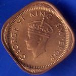 British India 1944 George VI King Half Anna Coin ANH1013