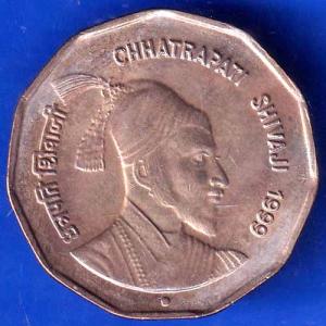 Republic India 1999 Chhatrapati Shivaji 2 Rupee NOIDA MINT Coin ANH2109