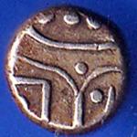 TRAVANCORE STATE RAJARAM VERMA IV SILVER CHUKRAM COIN ANH2262