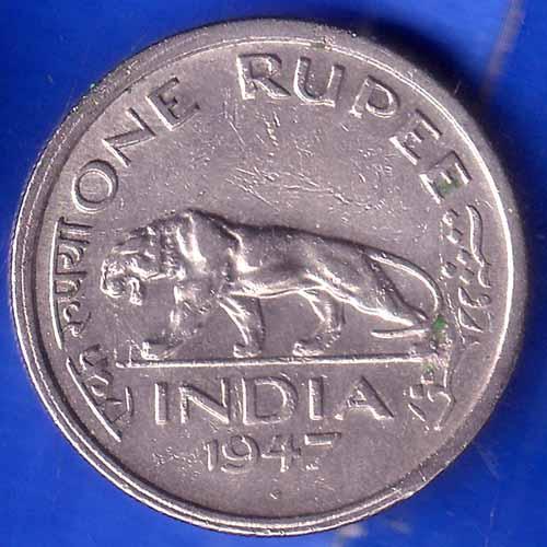 British India 1947 George vi king one rupee BOMBAY MINT coin ANH2660