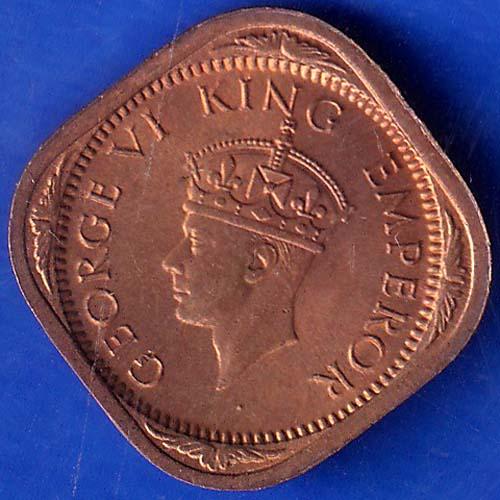 British India 1942 George VI King Half Anna Coin ANH212