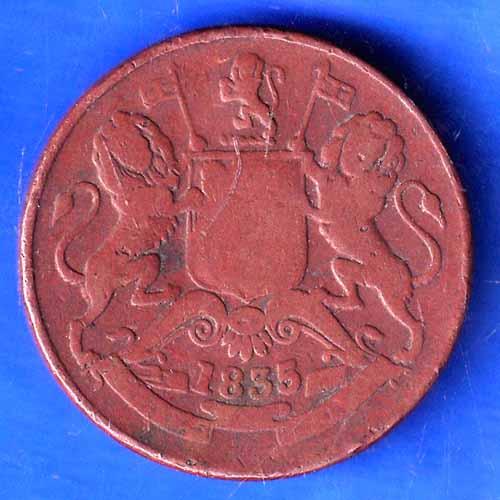 East India Compnay 1835 Half Anna Copper Coin ANH2809