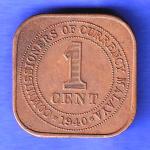 Malaya 1 Cent – George VI 1940 Coin HSK859