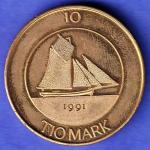 Finland 10 Markkaa Aland 1991 tio deler tio mark  SK475