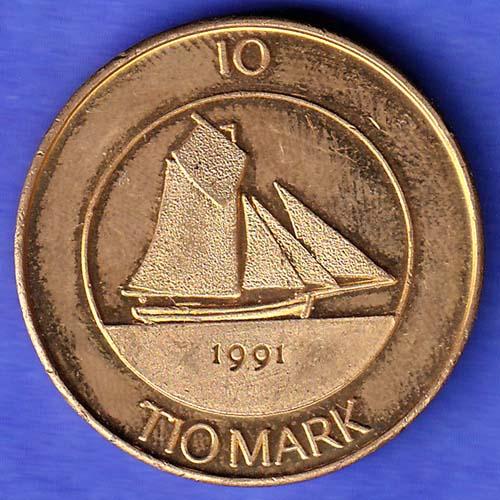 Finland 10 Markkaa Aland 1991 tio deler tio mark  SK475