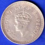 British India 1943 BOMBAY MINT George Vi ONE Rupee Rare Silver coin SK1105
