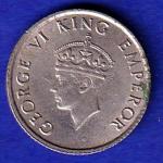 BRITHISH INDIA 1946 GORGE VI KING EMPEROR QUATRER  RUPEE hydrabad mint coin :- SB142