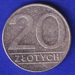 WORLD COIN POLSKA RZECPOSPOLITA LUDOWA  20 ZTOTYCH 1989 SB:57