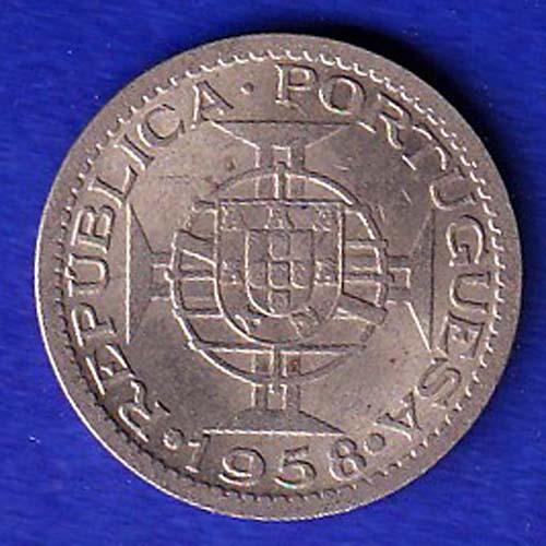 PORTUGUESE INDIA GOA 60 CENTAVOS 1958 COIN XTRA FINE SB-80