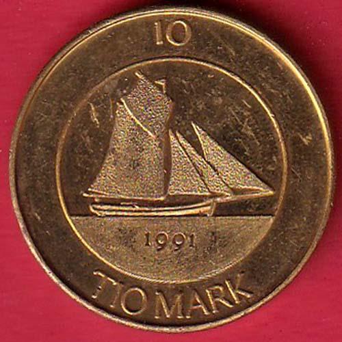 Finland 10 Markkaa Aland 1991 tio deler tio mark :-SB8