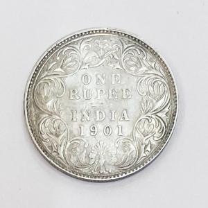 1 Re Britsh India 1901 silver coin