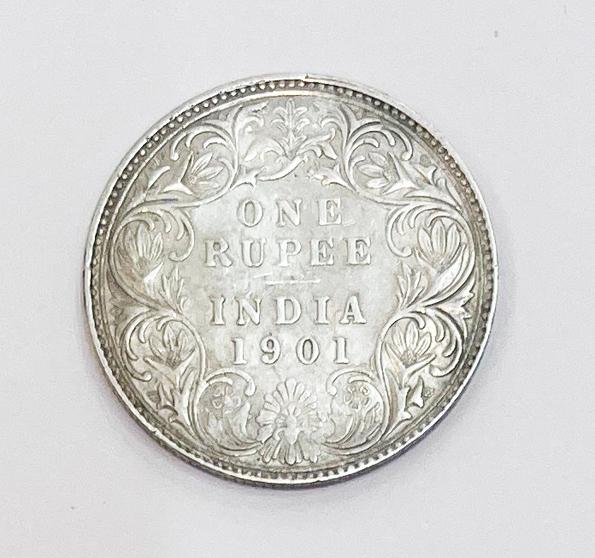 1 Re Britsh India 1901 silver coin