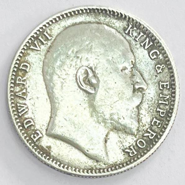 1 Re British India 1906 silver coin