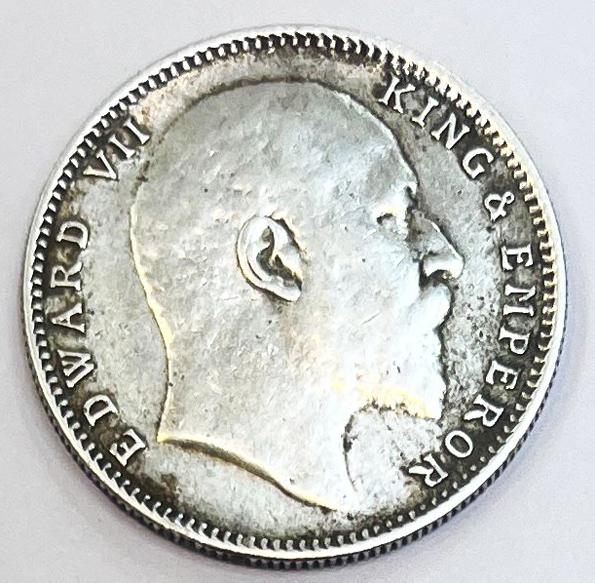 1906 1Re British India silver coin