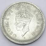 1 Re British India 1945 Mumbai silver coin