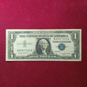 United States (USA) 1 Dollar Silver Certificate Sign By Clarence Douglas Dillon (Blue Seal) 1957 Banknote