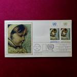 FDC :- 1971 United Nations International School First Day Cover ( depict "Maia," a portrait by Pablo Picasso, in honor of the United Nations International Schools.) 2V Stamps