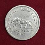 1 Rupee 1947 George VI King Lahore Mint Coin