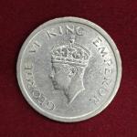 1 Rupee 1947 George VI King Lahore Mint Coin