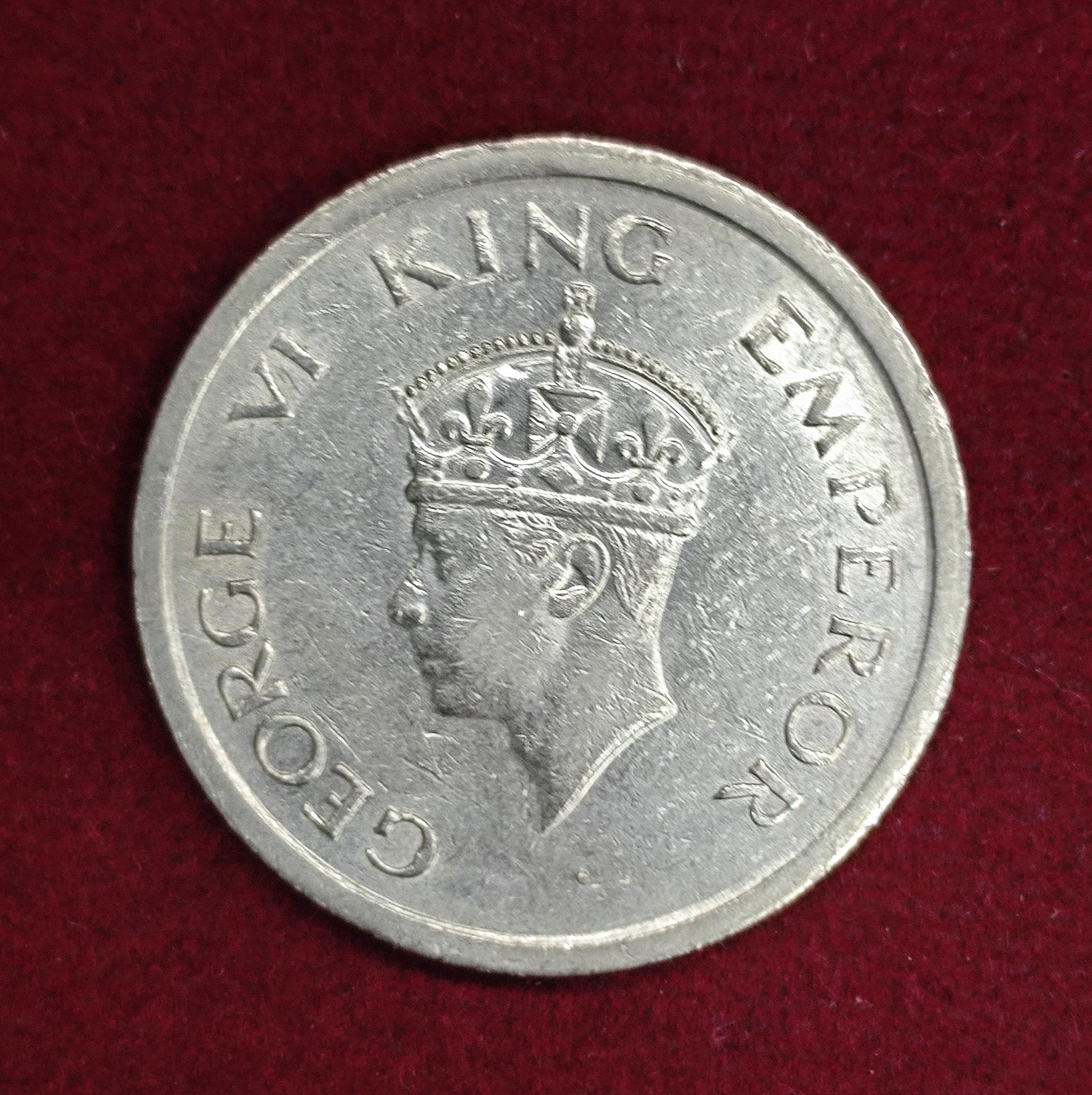 1 Rupee 1947 George VI King Lahore Mint Coin