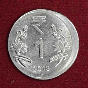 1 Rupee 2018 Off Center Error Coin (Hyderabad Mint)