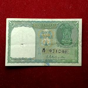 1 Rupee K.G.Ambegaonkar Banknote (M17 971046)