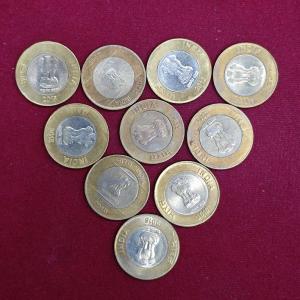 10 Rupees Rotated Error Coins (Quantity - 10)