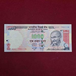 1000 Rupees 2005 Y.V Reddy Starting With 786 Banknote (4AG 786116)