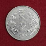 2 Rupees 10'o'Clock Die Rotated Error 2011 Coin (Noida Mint)