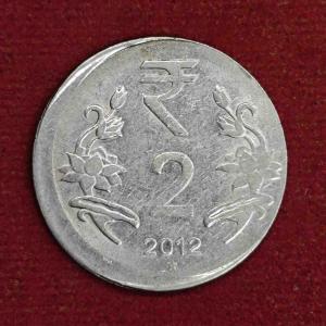2 Rupees 2012 Off Center Coin (Hyderabad Mint)