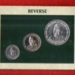 2002 – Loknayak Jayaprakash Narayan (Mumbai) UNC 3 Coins Set (Rs.100,Rs.10,Re.1)
