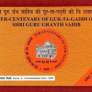 2008 - 10 Rupees Ter- Centenary of Gur-Ta-Gaddi of Shri Guru Granth Sahib UNC 1 Coin Set (Rs.10) Hyderabad Mint