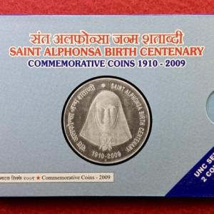 2009 – Saint Alphonsa Birth Centenary UNC 2 Coins Set (Rs.100, Rs.5)
