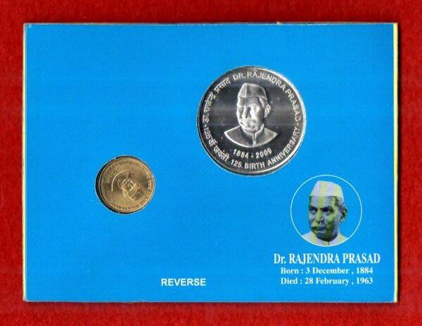 2010 – 125th Birth Anniversary of Dr.Rajendra Prasad UNC 2 Coins Set (Rs.100, Rs.5)