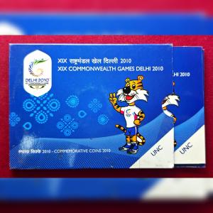 2010 – XIX Commonwealth Games Delhi Hyderabad 1 Coin UNC Set (Rs 5)