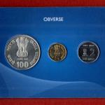 2010 – XIX Commonwealth Games Delhi UNC 3 Coins Set (Rs.100, Rs.5, Rs.2)