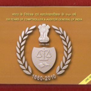 2011 Comptroller and Auditor General of India 1860-2010 UNC 2 Coins Set (Rs.150, Rs.5)