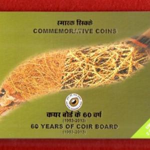 2014 – 60 Years Coir Board (Mumbai) UNC 2 Coins Set (Rs.60,Rs.10)