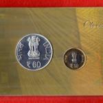 2014 – 60 Years Coir Board (Mumbai) UNC 2 Coins Set (Rs.60,Rs.10)
