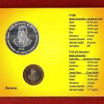 2015 – Swami Chinmayananda (Kolkata) UNC 2 Coins Set (Rs.100, Rs.10)