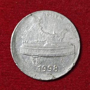 50 Paise 1998 Off Center Error Coin