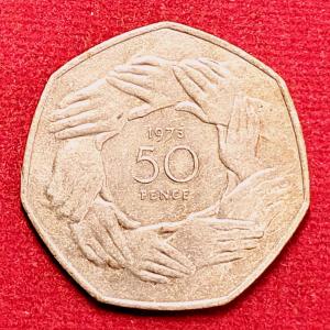United Kingdom (UK) 50 Pence Elizabeth II 1973 Coin