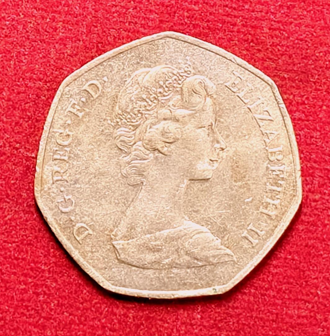 United Kingdom (UK) 50 Pence Elizabeth II 1973 Coin