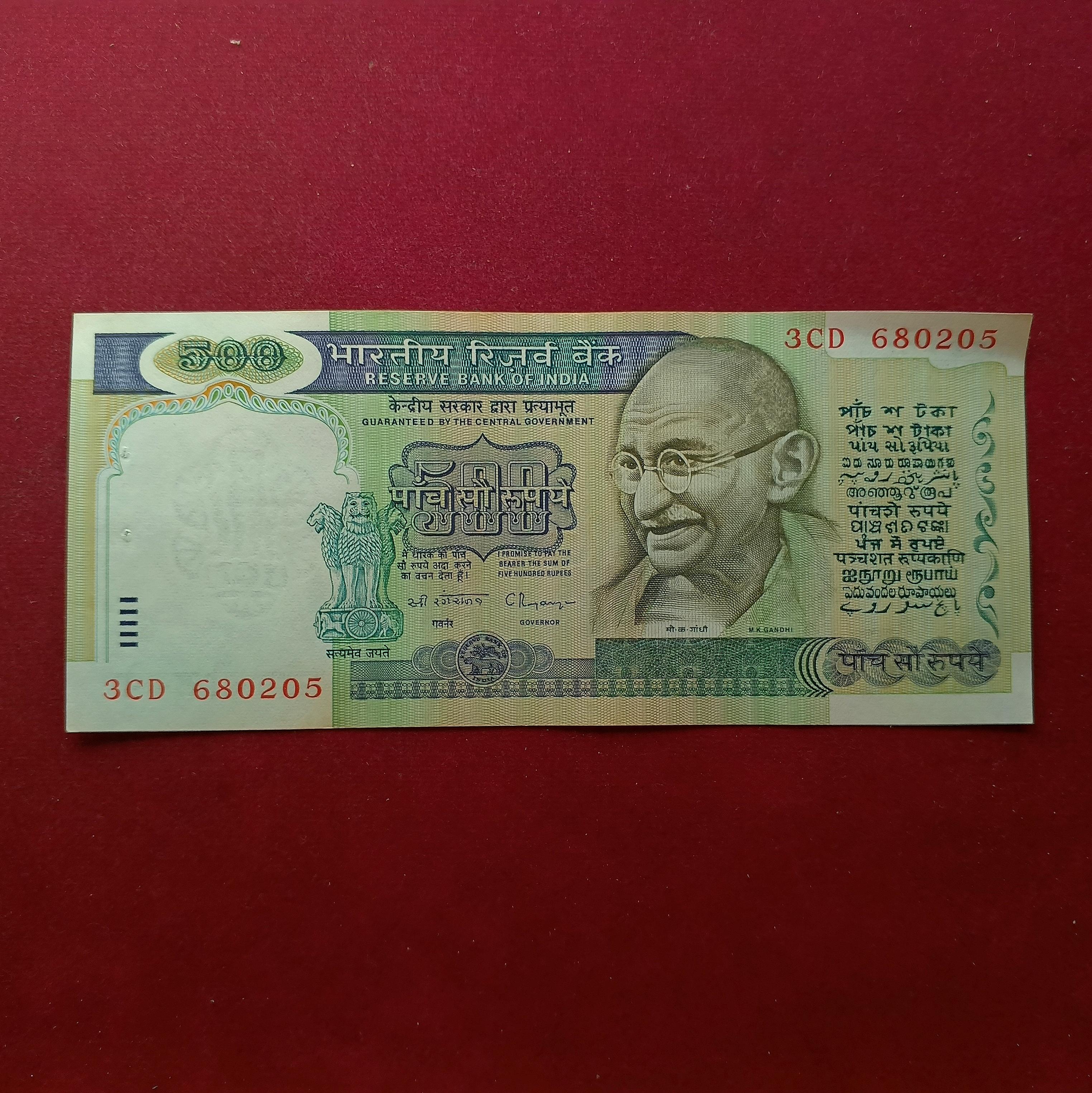 500 Rupees C.Rangrajan (Green) Demonitize Dandi March Banknote (3CD 680205)