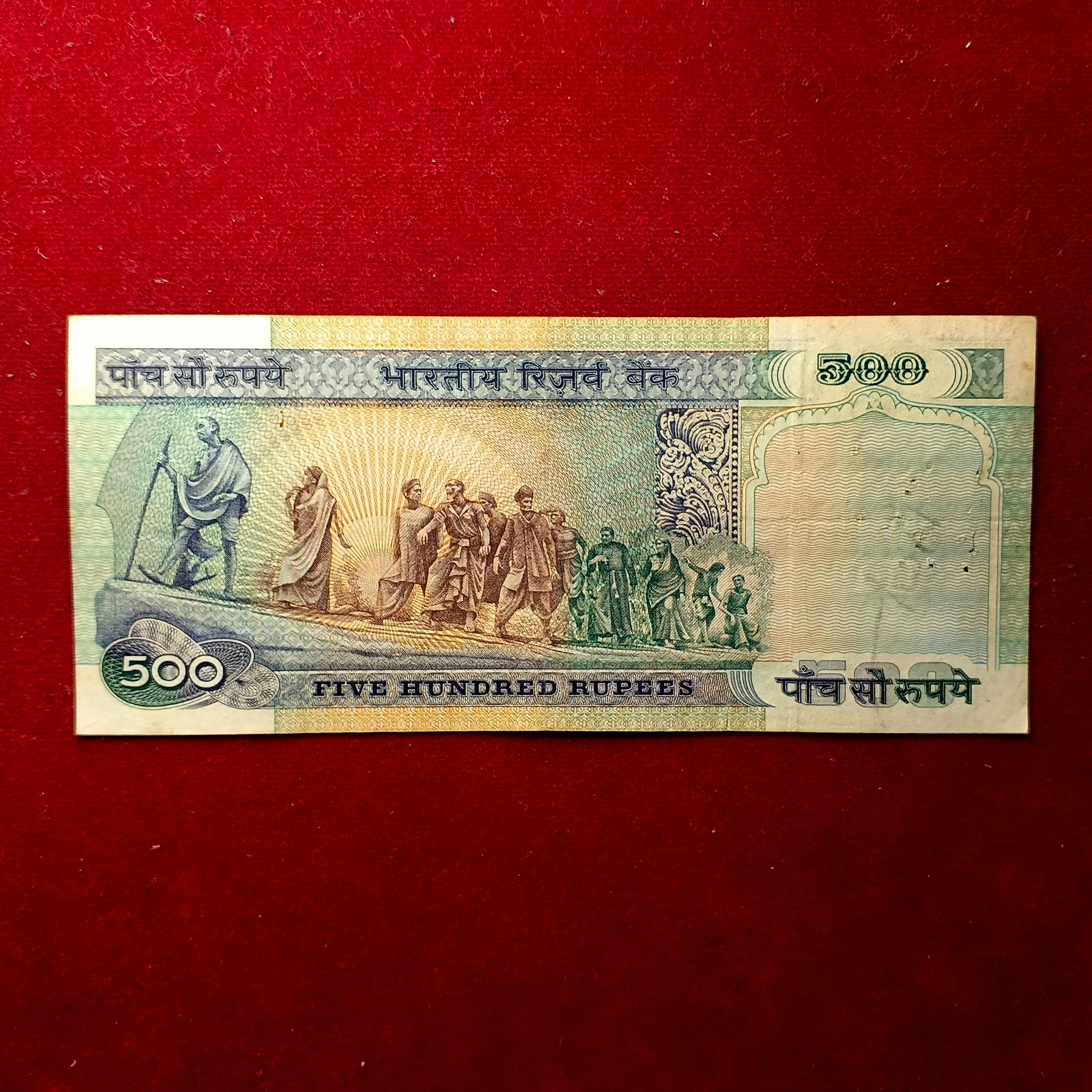 500 Rupees R.N.Malhotra (Green) Demonitize Dandi March With 'AA' Prefix  Banknote (1AA 124989)