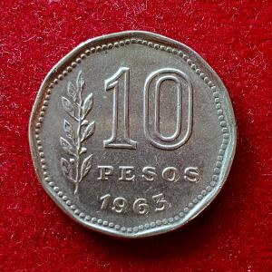 Argentina 10 pesos 1963 Coin